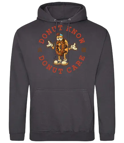 Donut Know Donut Care - don't care, idgaf, donut, sweet, cute, kawaii, introvert, anti human, hate morning, hate poeple, anti social, funny, memes, internet meme, parody, humor, hilarious, foodies, fast food, diet, sugar, vintage, retro - Standard Hoodie