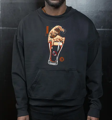 Die große Welle des Bierglases