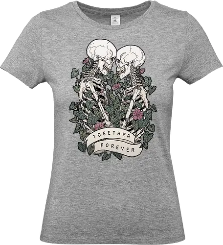 Together Forever - love, Skelett, skull - Standard T-Shirt (Frauen)