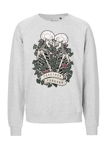Together Forever - love, Skelett, skull - Fairtrade Sweatshirt