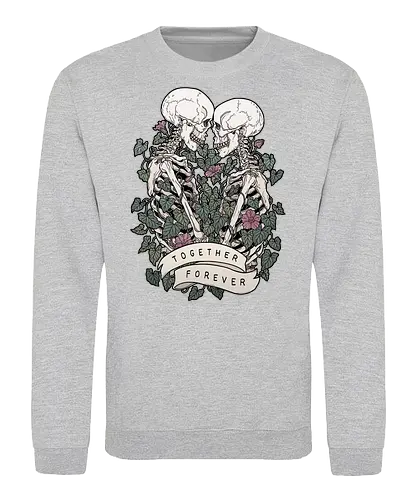 Together Forever - love, Skelett, skull - Sweatshirt