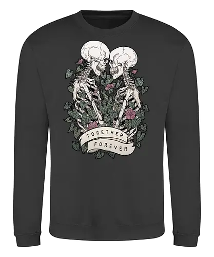 Together Forever - love, Skelett, skull - Sweatshirt