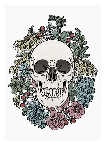 Skull & Flowers