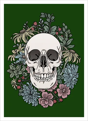 Skull & Flowers
