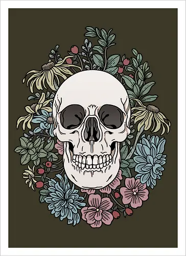 Skull & Flowers