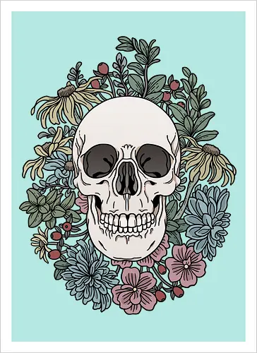 Skull & Flowers