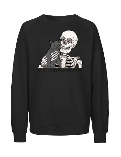 Best Friends Furrever - Katze, Katzenliebe, Skelett - Fairtrade Sweatshirt