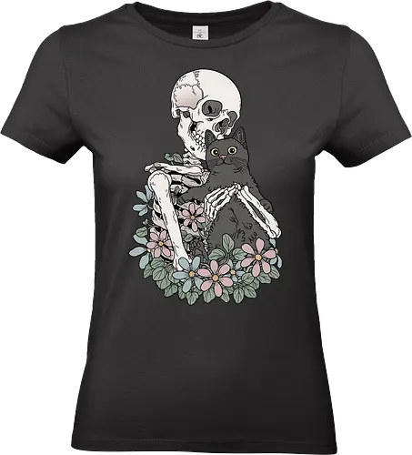 You & Me, Cat! - Katze, Katzenliebe, Skelett - Standard T-Shirt (Frauen)