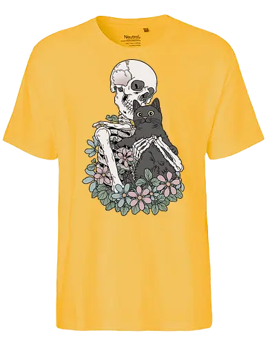 You & Me, Cat! - Katze, Katzenliebe, Skelett - Fairtrade T-Shirt