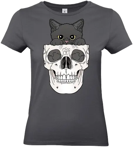 Black Kitty & Skull - Schwarze Katze, Schädel, Katzenliebe - Standard T-Shirt (Frauen)