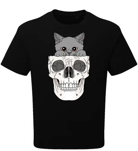 Grey Kitty & Skull