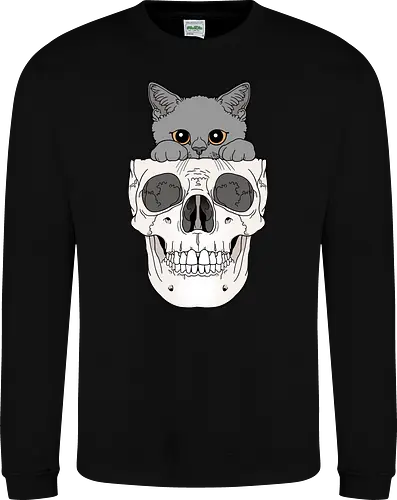 Grey Kitty & Skull