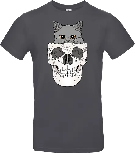 Grey Kitty & Skull