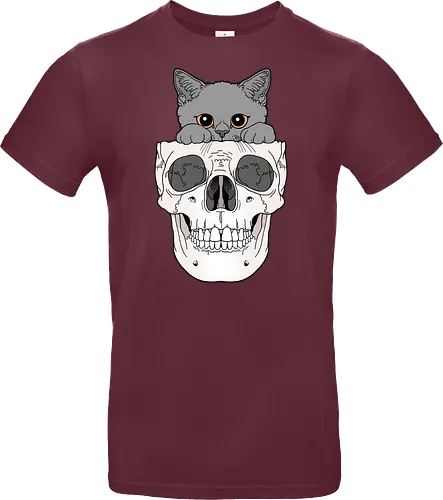 Grey Kitty & Skull