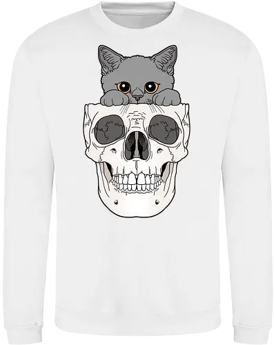 Grey Kitty & Skull