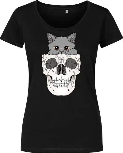 Grey Kitty & Skull