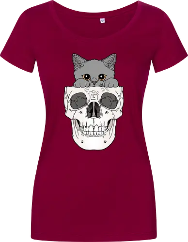 Grey Kitty & Skull