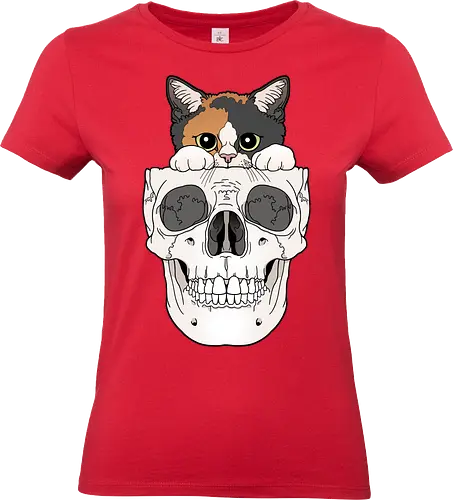 Calico Kitty & Skull - Calico, Katze, Skelett - Standard T-Shirt (Frauen)
