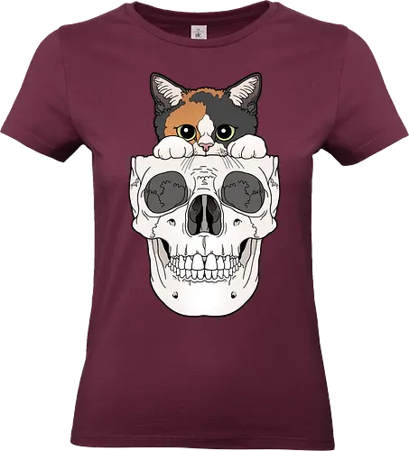Calico Kitty & Skull - Calico, Katze, Skelett - Standard T-Shirt (Frauen)