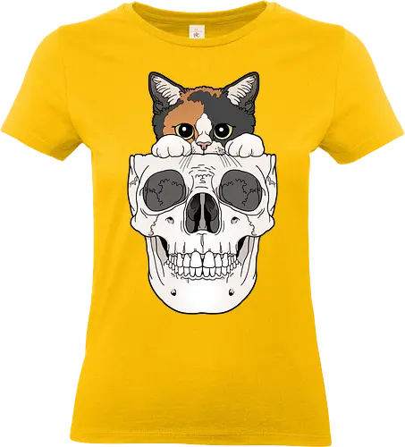 Calico Kitty & Skull - Calico, Katze, Skelett - Standard T-Shirt (Frauen)
