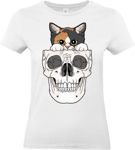 Calico Kitty & Skull - Calico, Katze, Skelett - Standard T-Shirt (Frauen)