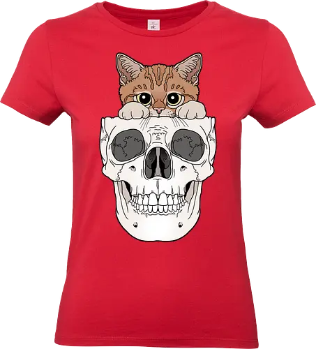 Orange Kitty & Skull - Katze, Schädel - Standard T-Shirt (Frauen)