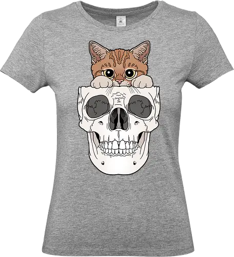 Orange Kitty & Skull - Katze, Schädel - Standard T-Shirt (Frauen)