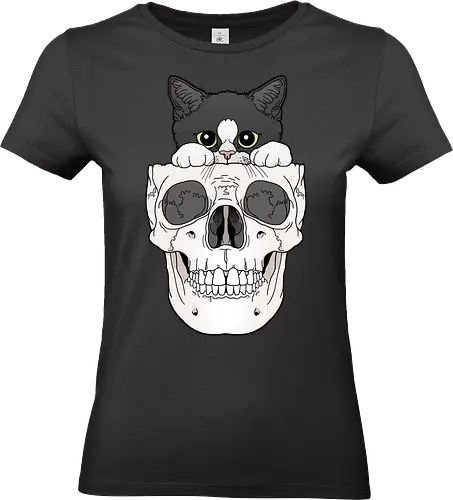 Tuxedo Kitty & Skull - Tuxedo, Tuxedokatze, Skull - Standard T-Shirt (Frauen)