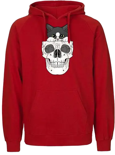 Tuxedo Kitty & Skull - Tuxedo, Tuxedokatze, Skull - Fairtrade Hoodie