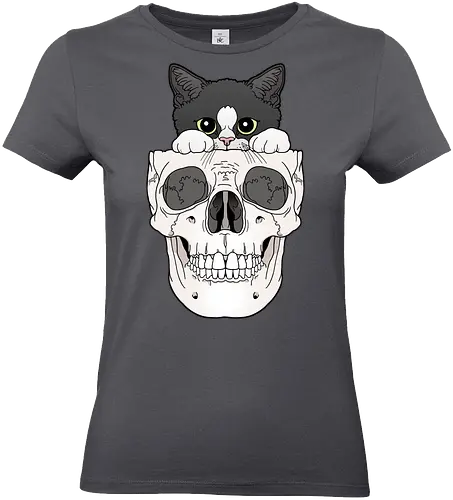 Tuxedo Kitty & Skull - Tuxedo, Tuxedokatze, Skull - Standard T-Shirt (Frauen)