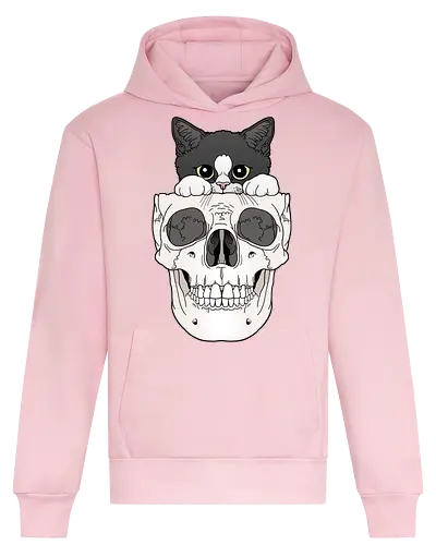 Tuxedo Kitty & Skull - Tuxedo, Tuxedokatze, Skull - Heavyweight Hoodie