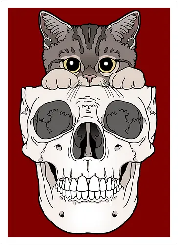 Tabby Kitty & Skull