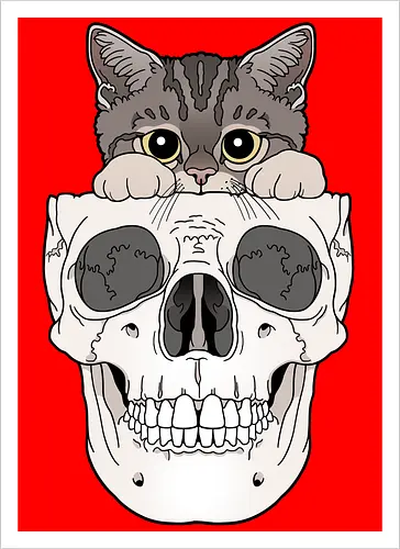 Tabby Kitty & Skull