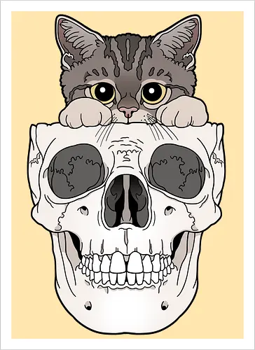 Tabby Kitty & Skull