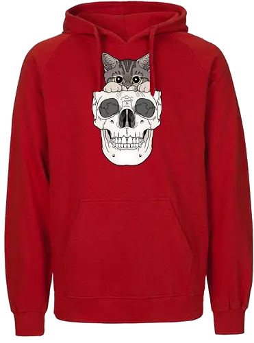 Tabby Kitty & Skull - Tabbykatze, Kätzchen, cute - Fairtrade Hoodie
