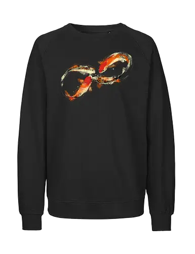 Infinity Kois - japanese kois, infinity, mathematics, watercolor, painting, science, nature, science and nature - Fairtrade Sweatshirt