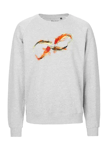 Infinity Kois - japanese kois, infinity, mathematics, watercolor, painting, science, nature, science and nature - Fairtrade Sweatshirt