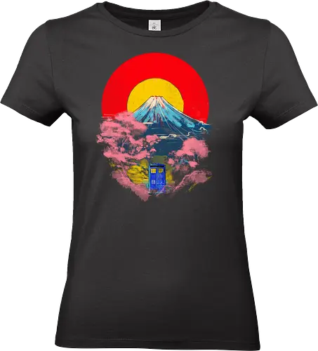 Blue box in Japan - Doctor, dr who, whovians, tardis, japan, mount fuji - Standard T-Shirt (Frauen)