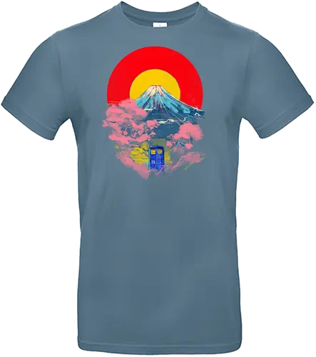 Blue box in Japan - Doctor, dr who, whovians, tardis, japan, mount fuji - Standard T-Shirt