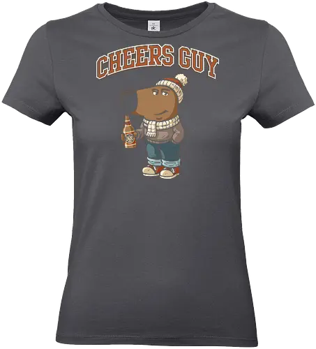 Cheers Guy - chill guy, dog, cheers, beer, drinking, internet meme, beverage, brew, food and drink, pop art, funny, trending, instagram, tiktok, facebook meme, meme viral, funny meme, hype, viral, christmas, winter, vintage design, retro colors, cool, snow, chilling, don't care, idgaf, rum, kawaii, sake, ale - Standard T-Shirt (Frauen)