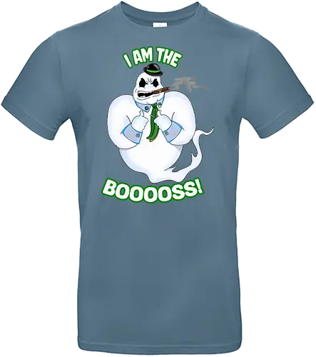 The Booss! (Der Booss!) - Geistwitz, Halloweenhumor, gruseliger Anführer, Horrorliebhaber, Süßes oder Saures, lustiges Geist-Design, Boo-Witz, Spuk-Saison, Chef der Gespenster, Scherzdesign, lustiger Grusel, Cartoon-Geist, Geisterhumor, Humorvolle Geister, Halloweenliebhaber, unheimlicher Spaß, skurriler Humor, Chef-Witz, Halloween-Tipp, trickreiche Geister, ghost, halloween, horror, funny, wordplay, boss, gangster, gang, gangsta - Standard T-Shirt