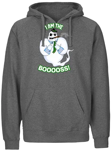 The Booss! (Der Booss!) - Geistwitz, Halloweenhumor, gruseliger Anführer, Horrorliebhaber, Süßes oder Saures, lustiges Geist-Design, Boo-Witz, Spuk-Saison, Chef der Gespenster, Scherzdesign, lustiger Grusel, Cartoon-Geist, Geisterhumor, Humorvolle Geister, Halloweenliebhaber, unheimlicher Spaß, skurriler Humor, Chef-Witz, Halloween-Tipp, trickreiche Geister, ghost, halloween, horror, funny, wordplay, boss, gangster, gang, gangsta - Fairtrade Hoodie
