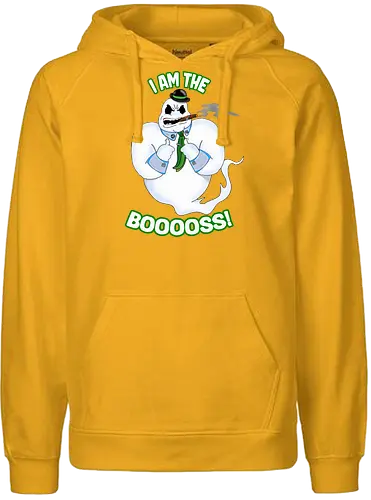 The Booss! (Der Booss!) - Geistwitz, Halloweenhumor, gruseliger Anführer, Horrorliebhaber, Süßes oder Saures, lustiges Geist-Design, Boo-Witz, Spuk-Saison, Chef der Gespenster, Scherzdesign, lustiger Grusel, Cartoon-Geist, Geisterhumor, Humorvolle Geister, Halloweenliebhaber, unheimlicher Spaß, skurriler Humor, Chef-Witz, Halloween-Tipp, trickreiche Geister, ghost, halloween, horror, funny, wordplay, boss, gangster, gang, gangsta - Fairtrade Hoodie
