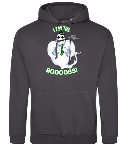 The Booss! (Der Booss!) - Geistwitz, Halloweenhumor, gruseliger Anführer, Horrorliebhaber, Süßes oder Saures, lustiges Geist-Design, Boo-Witz, Spuk-Saison, Chef der Gespenster, Scherzdesign, lustiger Grusel, Cartoon-Geist, Geisterhumor, Humorvolle Geister, Halloweenliebhaber, unheimlicher Spaß, skurriler Humor, Chef-Witz, Halloween-Tipp, trickreiche Geister, ghost, halloween, horror, funny, wordplay, boss, gangster, gang, gangsta - Standard Hoodie