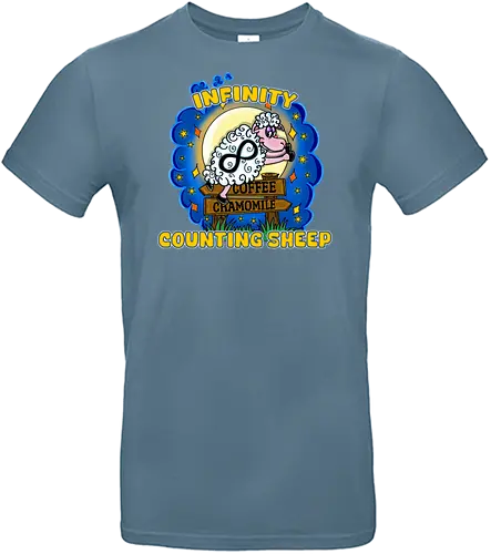 Infinity Counting Sheep (Unendliche Schäfchenzähler) - schlaflos, Schaf, Schäfchenzählen, Humor, vintage, Cartoon, süß, retro, Nachteulen, Witz, Schlafenszeit, Schlaflosigkeit, Schlaf-Humor, lustig, Entspannen, witzig, popkulturell, Parodie, verspielt, Einschlafen, counting sheep - Standard T-Shirt