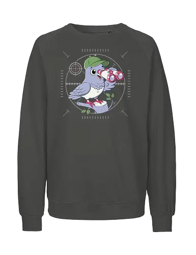 human Detected - pigeon, bird, humor, fun, pee, poop, funny - Fairtrade Sweatshirt