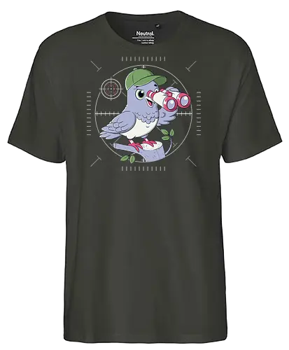 human Detected - pigeon, bird, humor, fun, pee, poop, funny - Fairtrade T-Shirt