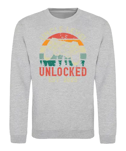 Uncle Level Unlocked Est. 2025 - retro, game controller, vintage, colorful, stripes, gaming, playful, uncle, level unlocked, established - Sweatshirt