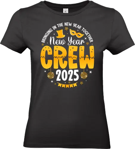 New Year Crew 2025 - new year, celebration, 2025, party, festive, mask, stars, confetti, disco balls - Standard T-Shirt (Frauen)