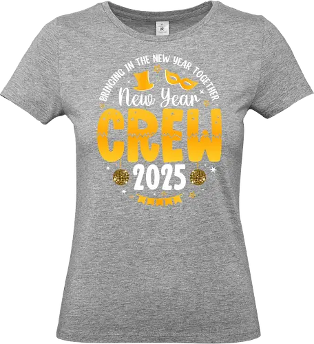 New Year Crew 2025 - new year, celebration, 2025, party, festive, mask, stars, confetti, disco balls - Standard T-Shirt (Frauen)